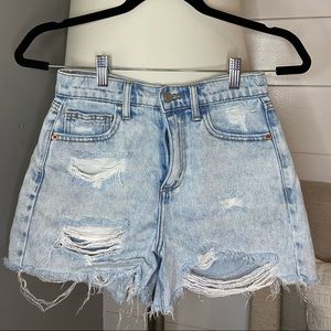 High waisted denim shorts